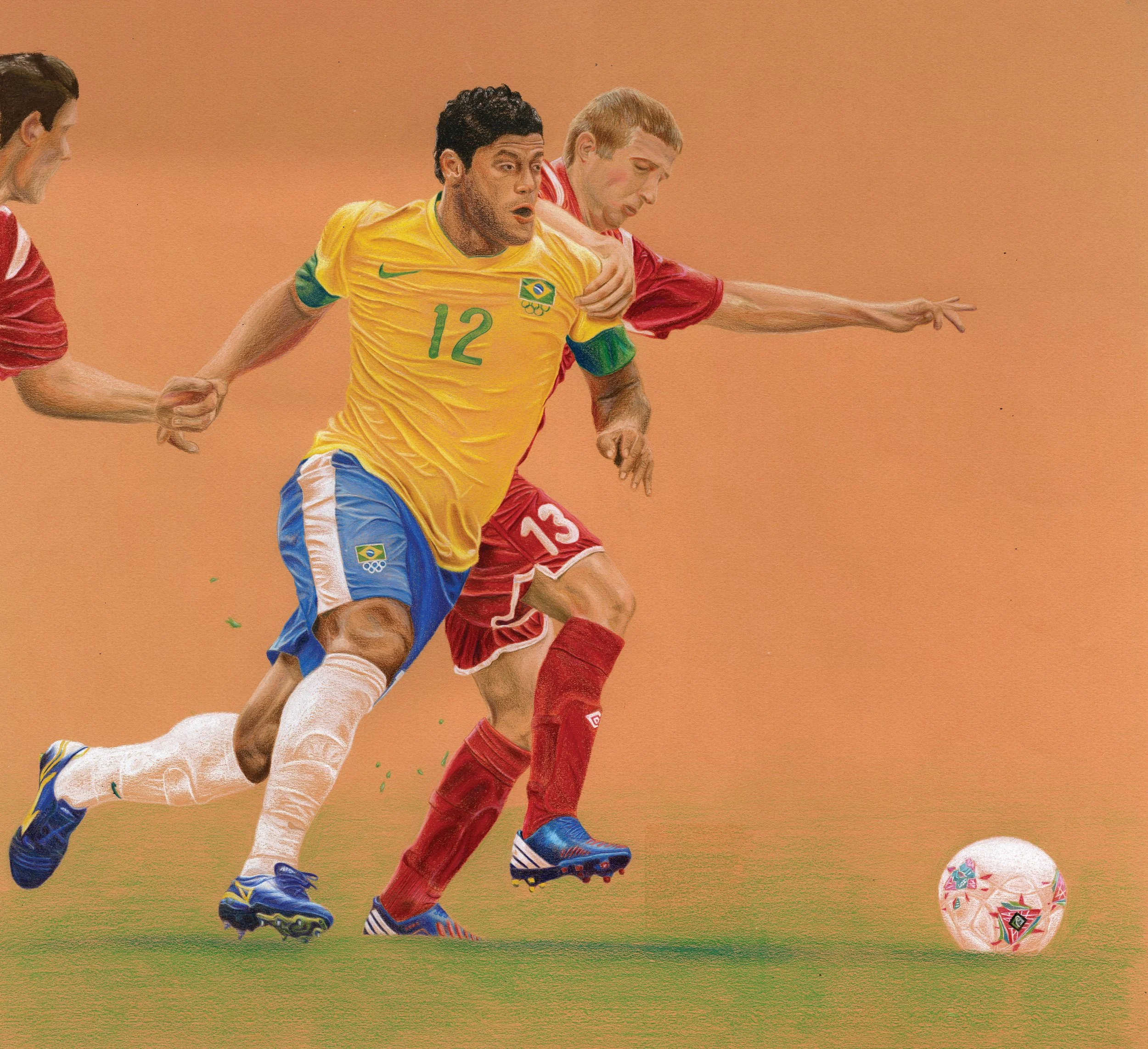 GOAL! Colored Pencil, 18” x 20”, 2025.