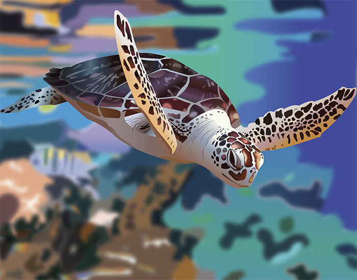 Beneath the Surface. Digital llustration. Adobe Illustrator, 2022. Exhibited in Sacred Heart University student exhibit.
