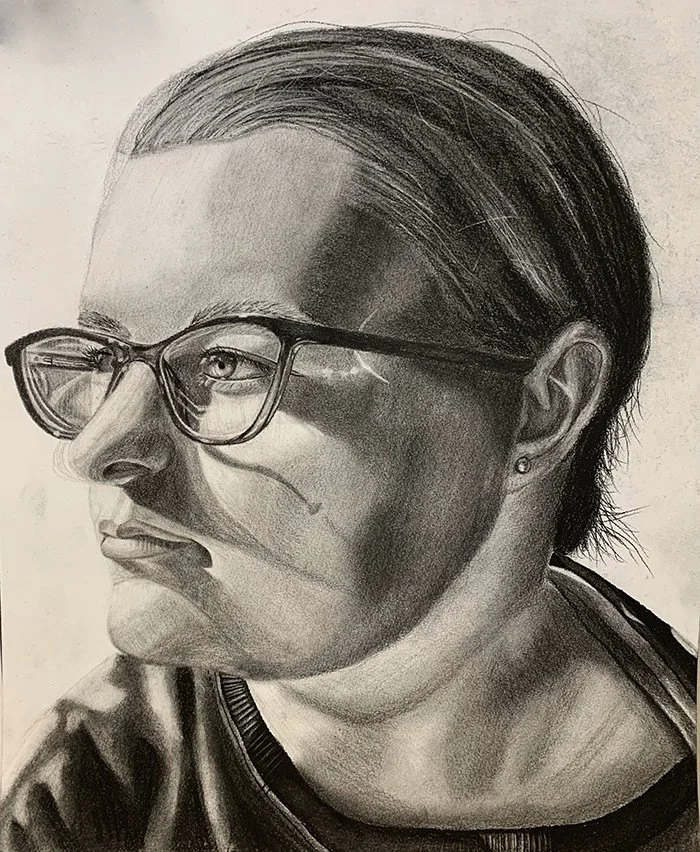 Distant. Charcoal, 14” x 17”, 2022.