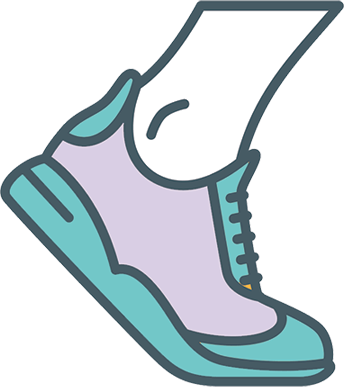 Illustration of a foot in a sneaker