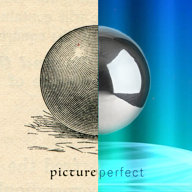 a sphere - half drawn half rendered