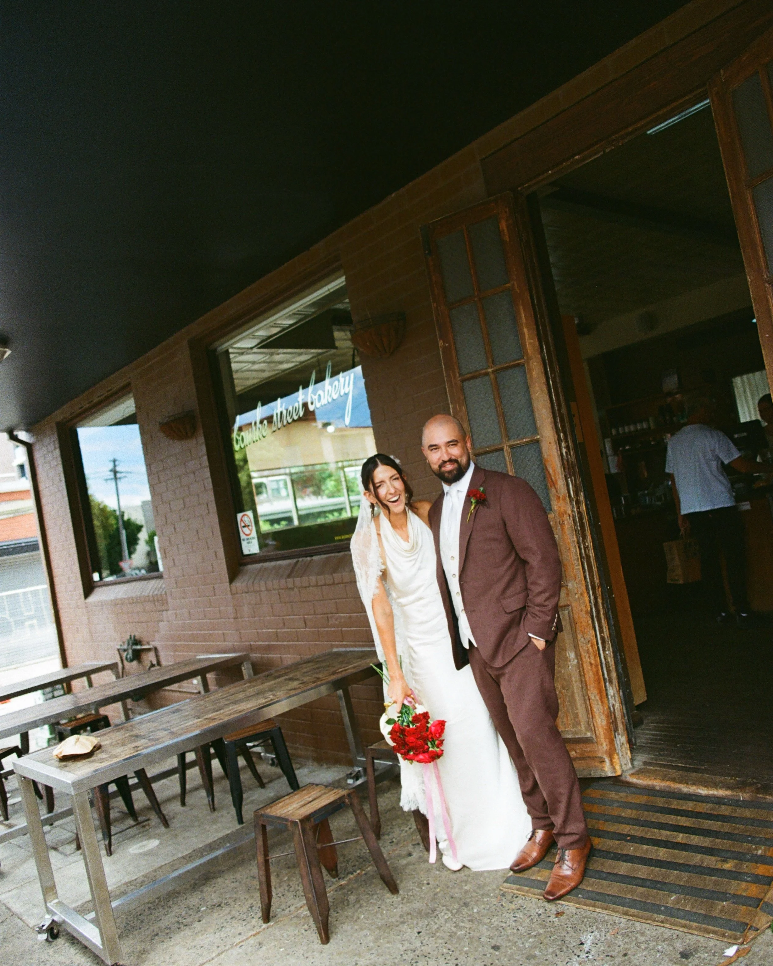 Part 2 of Sophie &amp; Louis&rsquo; elopement!

When a pastry chef elopes in the Inner West, a flaky little stop at @bourkestreetbakery just makes sense 🥐 We sat in the gutter, had a sugar and caffeine hit, then headed off to their intimate lunch re