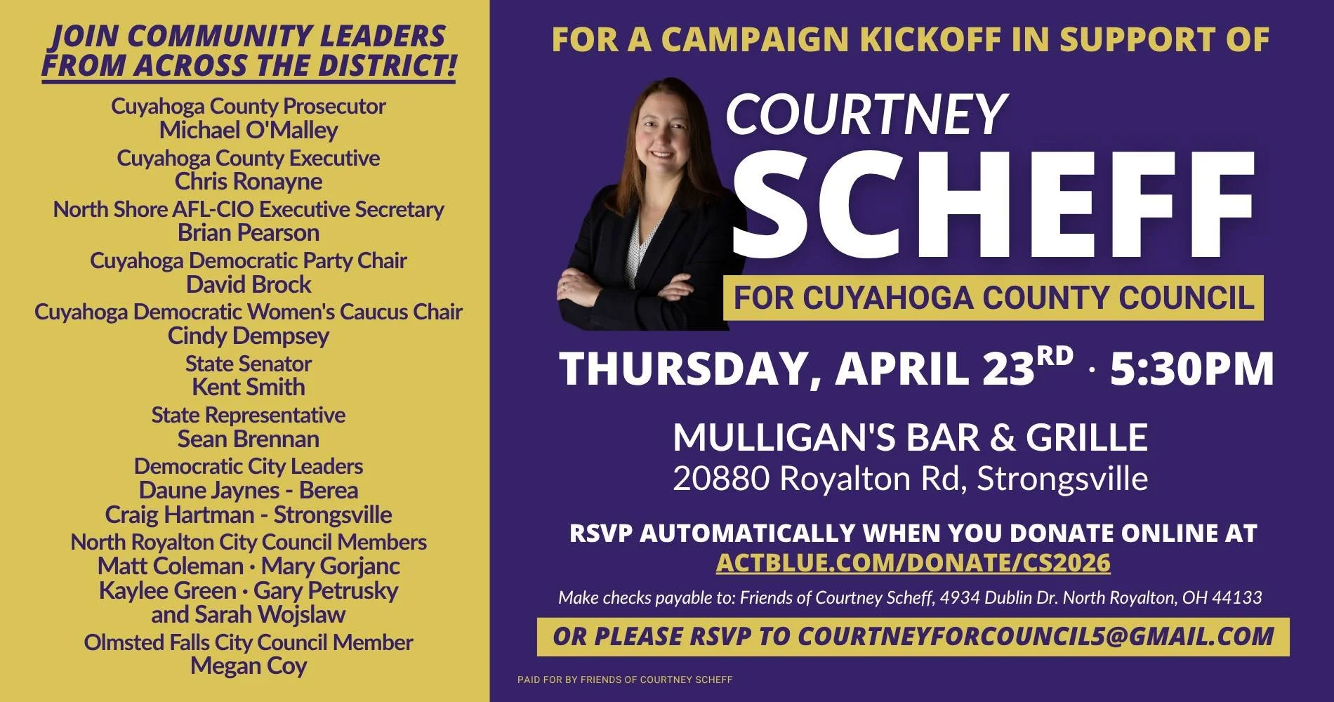 Courtney Scheff Kickoff Fundraiser