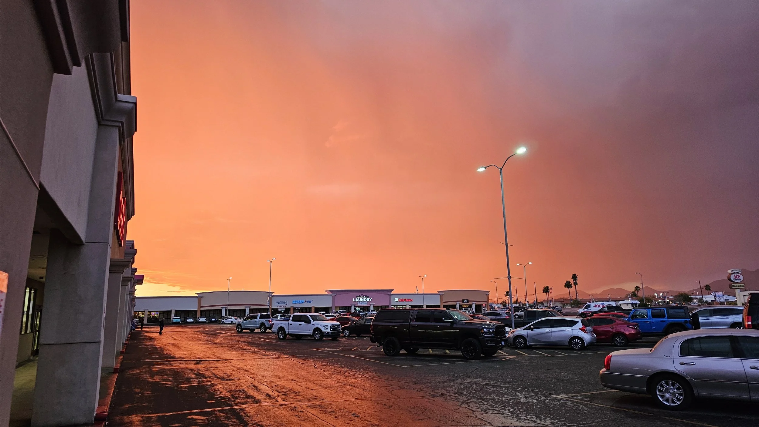 Rainy sunset