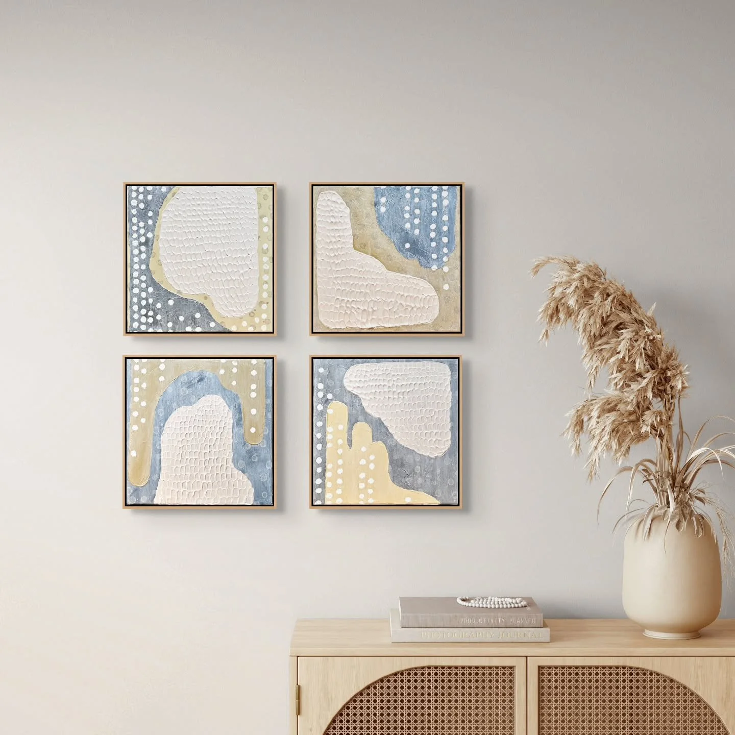A Tale of Four Stories. 

A series of small works made to live in conversation.

They can be collected as a single piece, paired to create balance or brought together as a complete set. Each option tells a slightly different story.

For those wanting