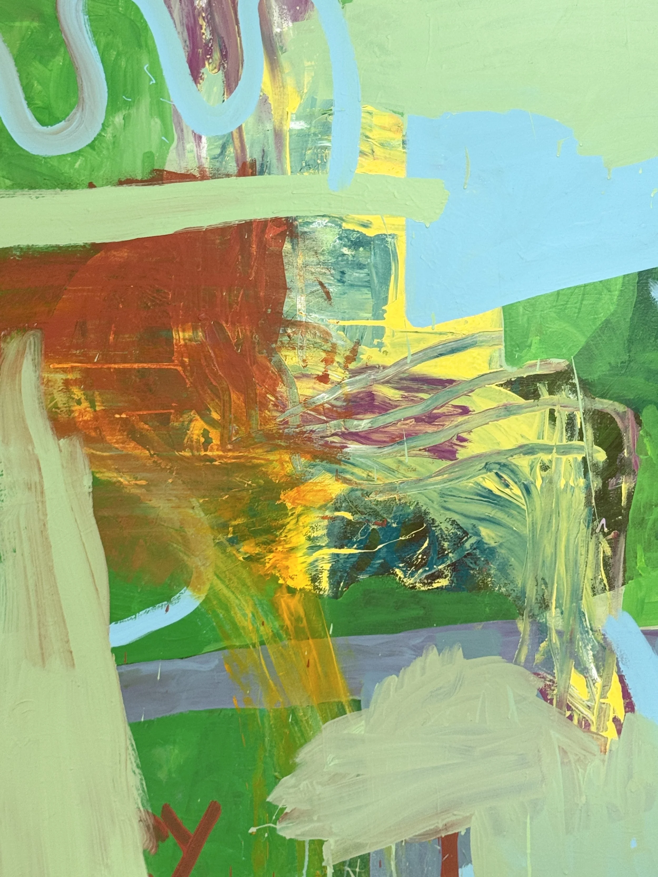 “Plant Growth Tide Change.” 2026. Acrylic on canvas. 55” x 51”.