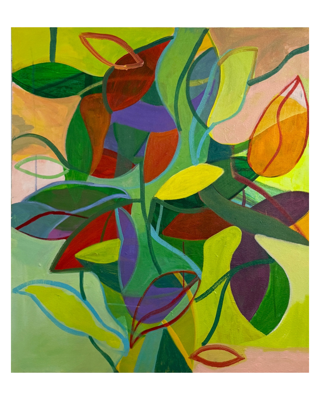 “Happy Garden.” 2026. Acrylic on canvas.