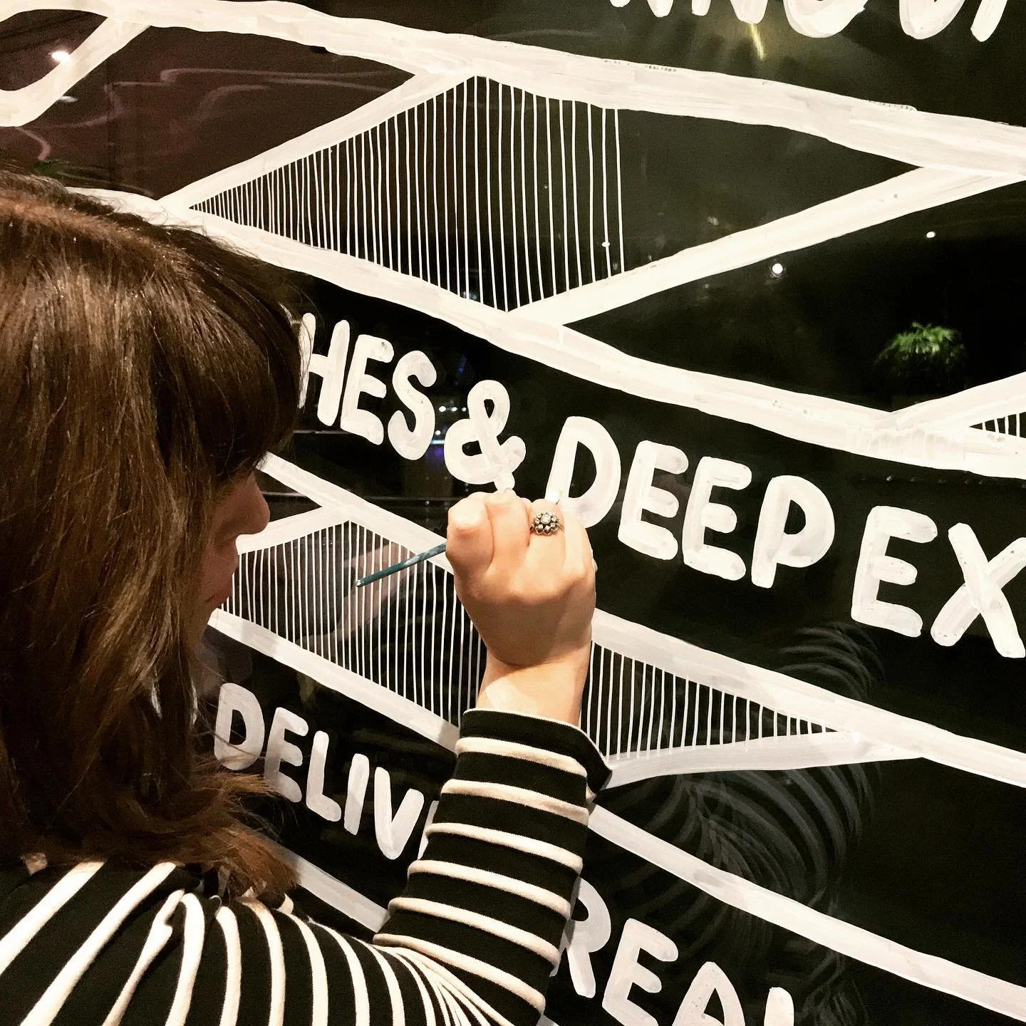 In lieu of chalk paint assistance, I&rsquo;ll bathe in the small pleasure I found in my outfit unexpectedly matching the design... #chalkart #chalk #glassart #chalkpen #art #illustration #artistsoninstagram #monochrome #chalksign #chalksignage #paint