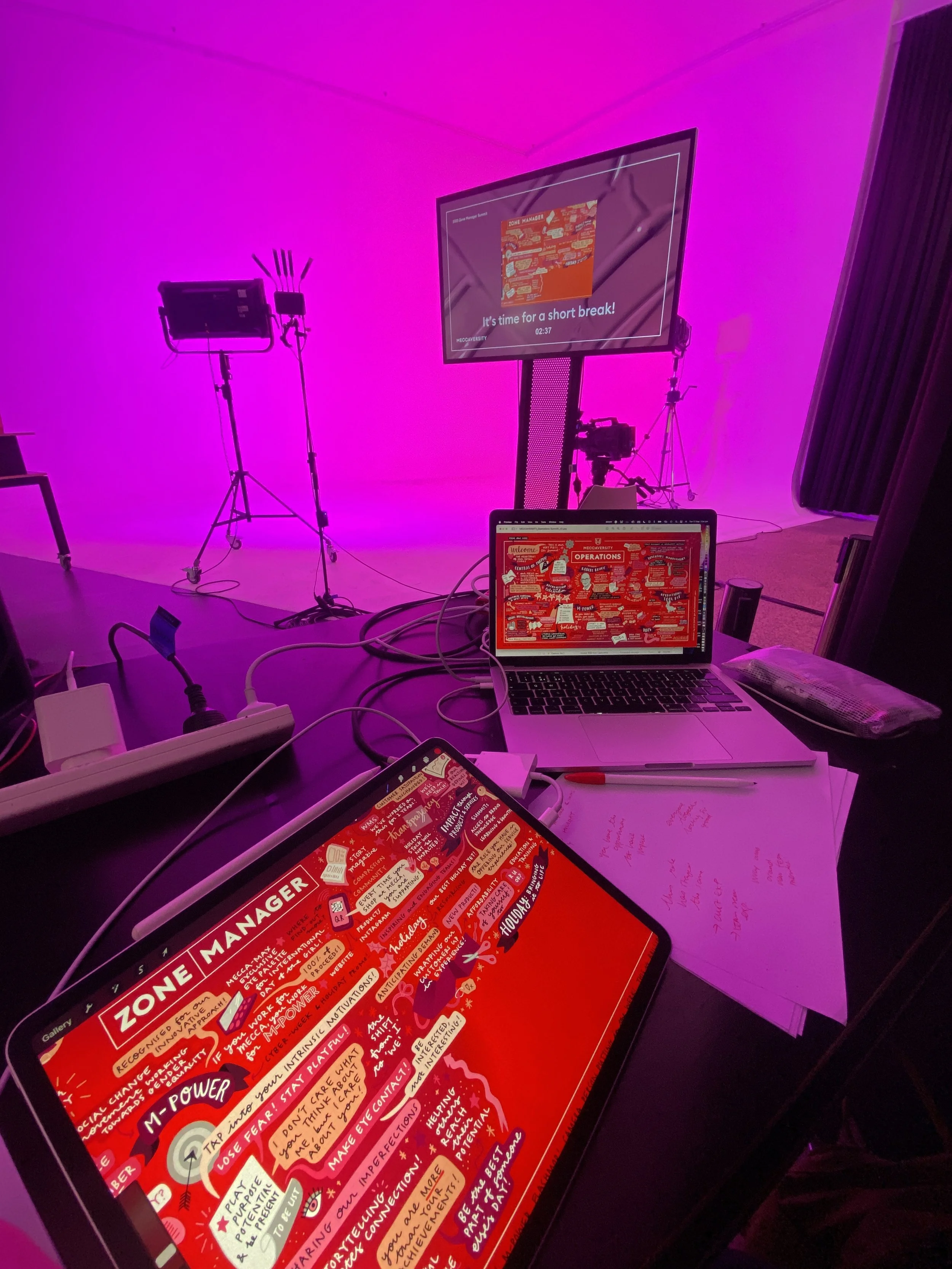 Behind the scenes of graphic recording by Melbourne graphic recorder Kate Baxter, captured digitally on iPad