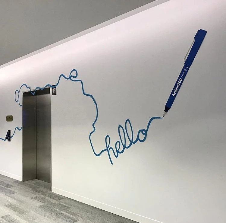 liftwell paper mural hello.JPG