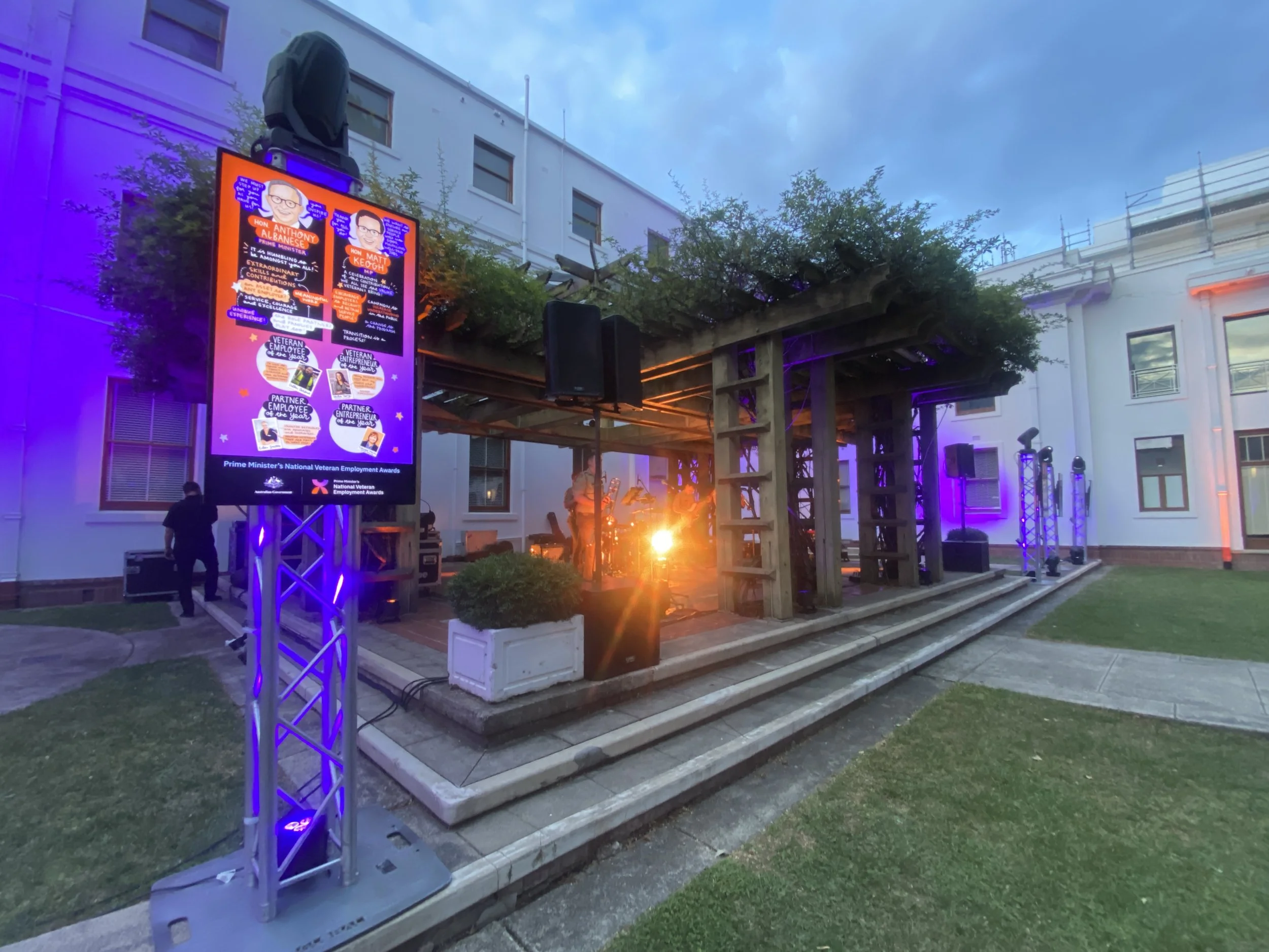 Graphic recording of awards night by Melbourne graphic recorder Kate Baxter, captured digitally on iPad in gardens for evening event