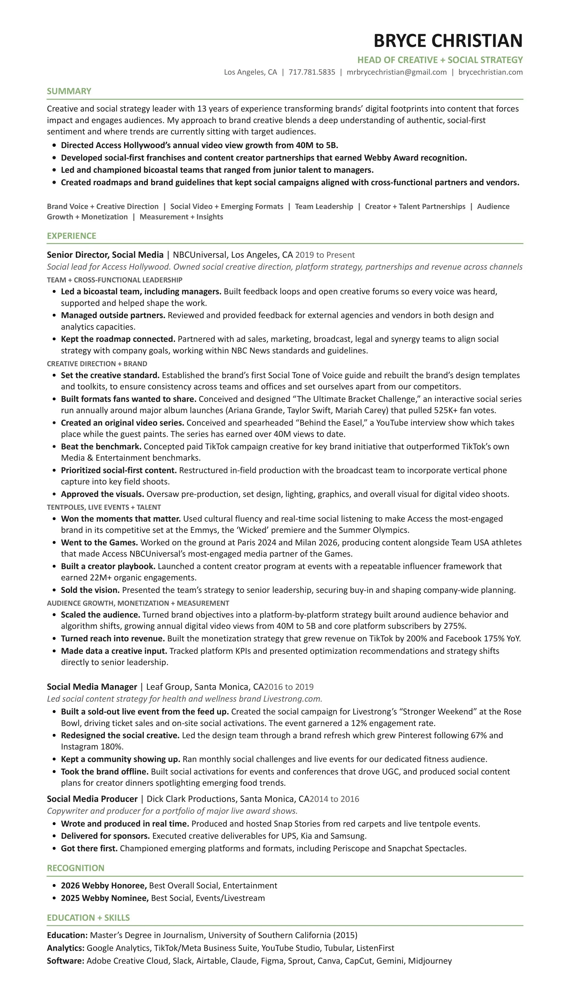 Bryce Christian Resume