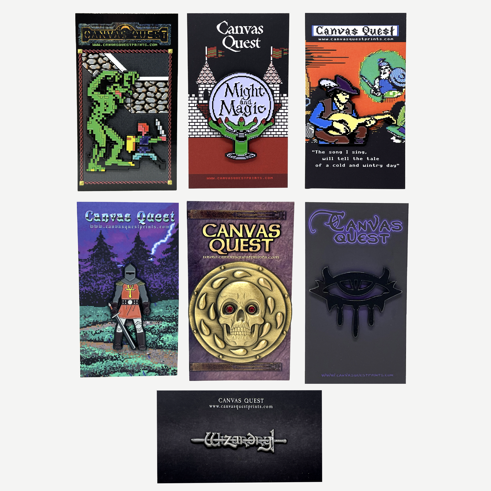 Classic Computer RPG Pin Collection - 7 Pin or Magnet Set