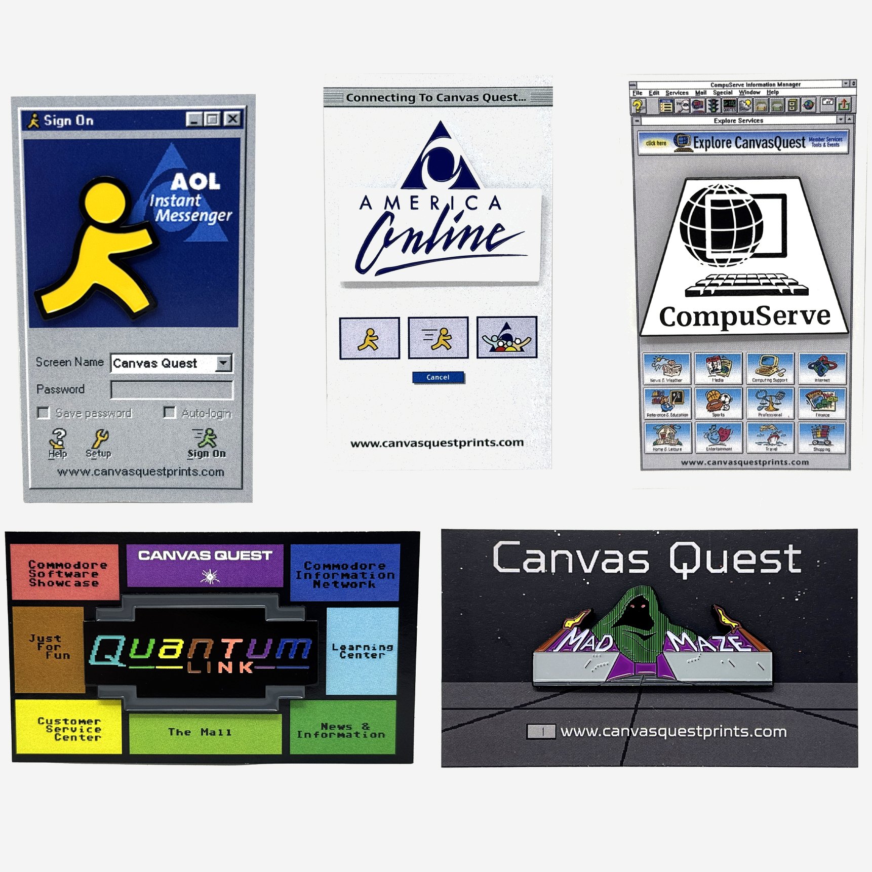 Classic Internet Pin Collection - 5 Pin or Magnet Set