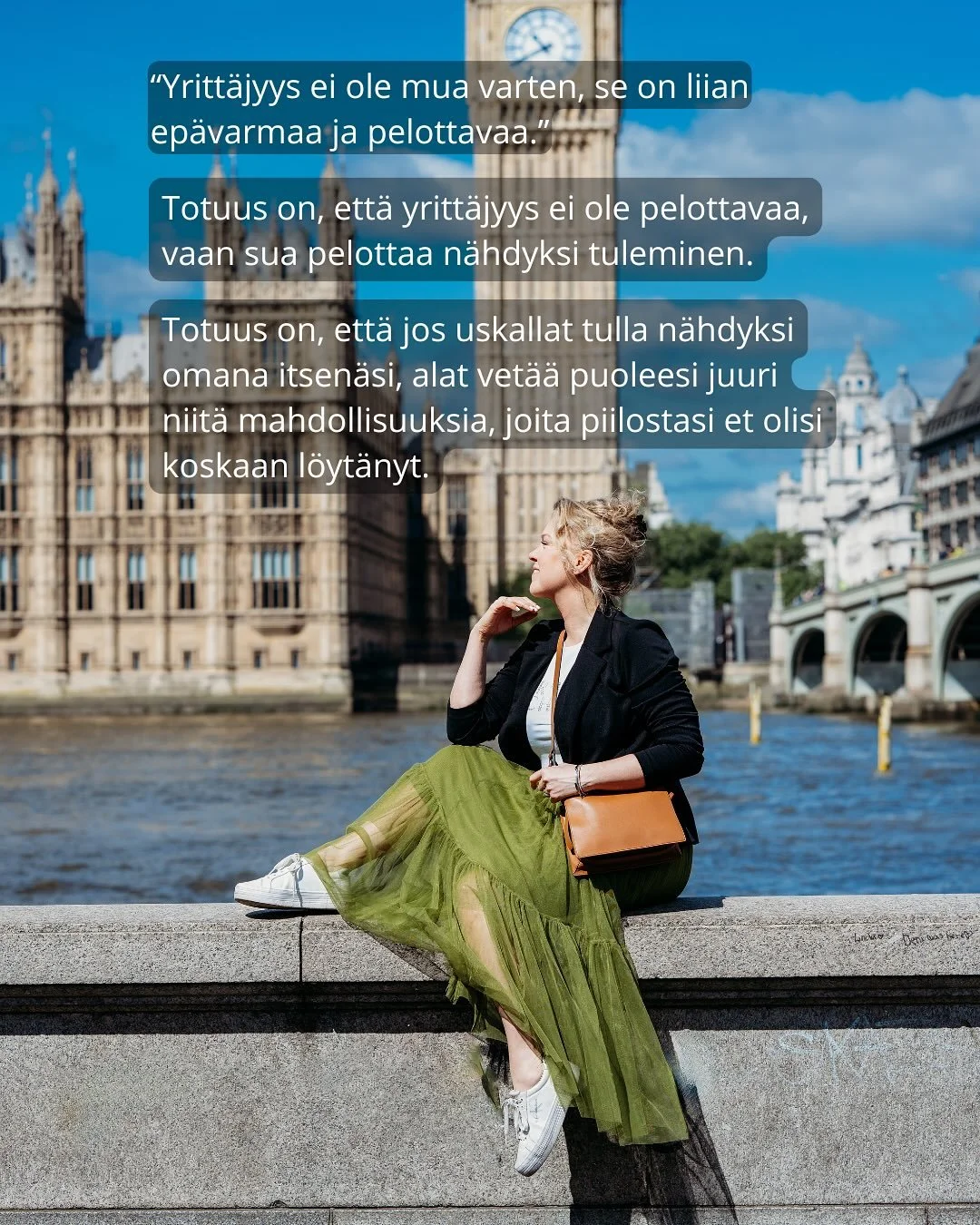 Mik&auml; est&auml;&auml; sinua p&auml;&auml;sem&auml;st&auml; sinne, minne haluat? Pelko siit&auml;, ett&auml; muut n&auml;kisiv&auml;t sinut &ndash; oikeasti.

Ent&auml; jos puhuisit vihdoin oman totuutesi?
Ent&auml; jos el&auml;isit niin kuin olet