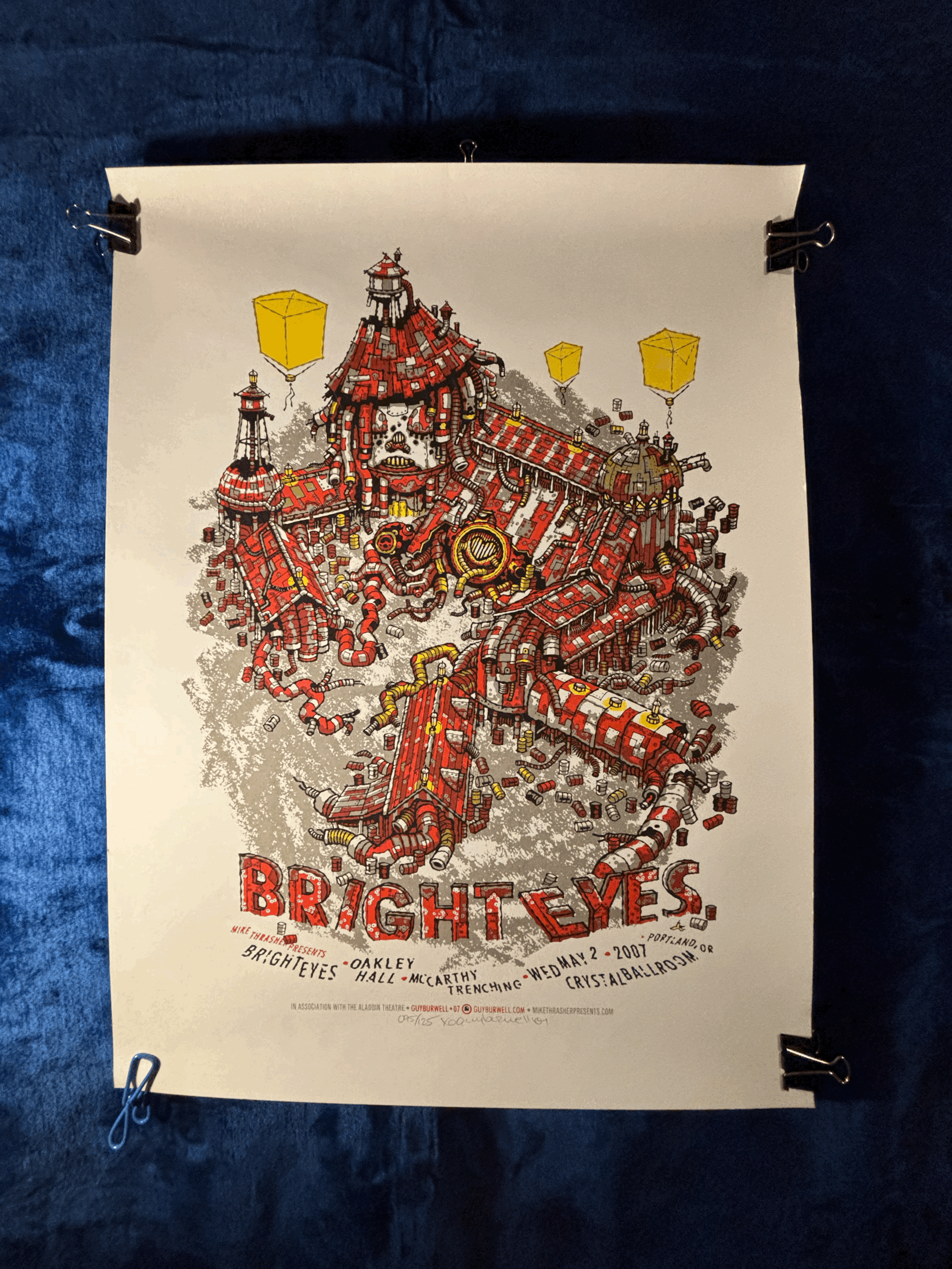 Bright Eyes 2007 Concert Poster Original Screen Print 18 X 24 Hand Numbered