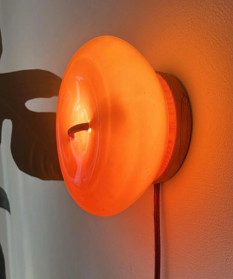 Handmade Glass Button Wall Lamp Flamingo