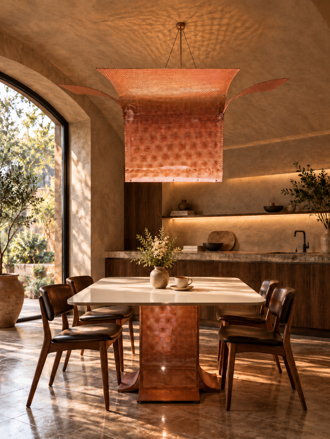 Warm Copper Mediterranean Dining Interior.png