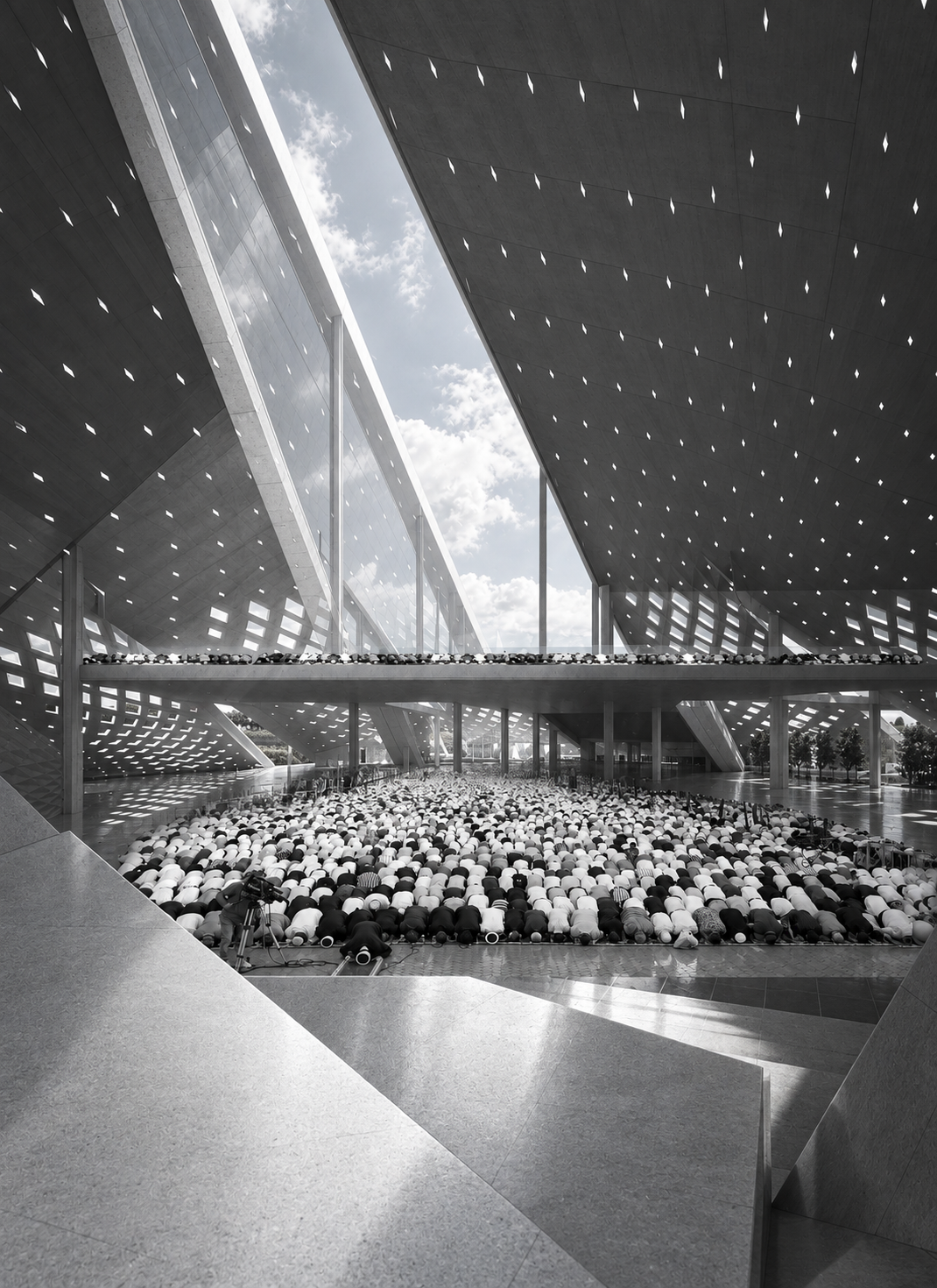 Monumental skylight and praying congregation.png
