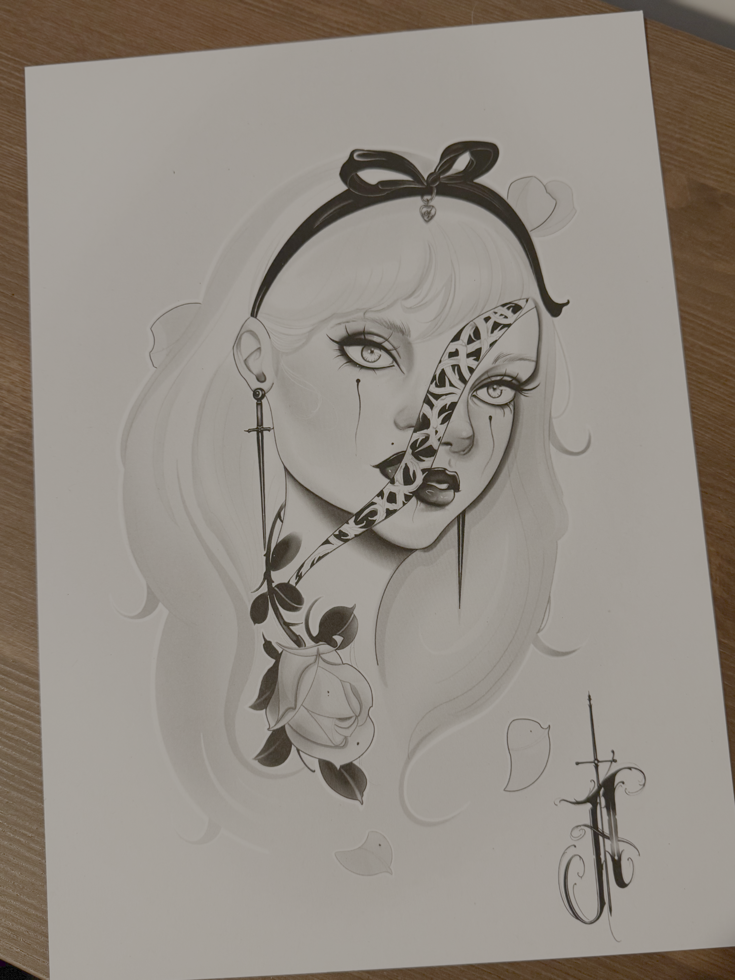 Alice Split Art Print - A4