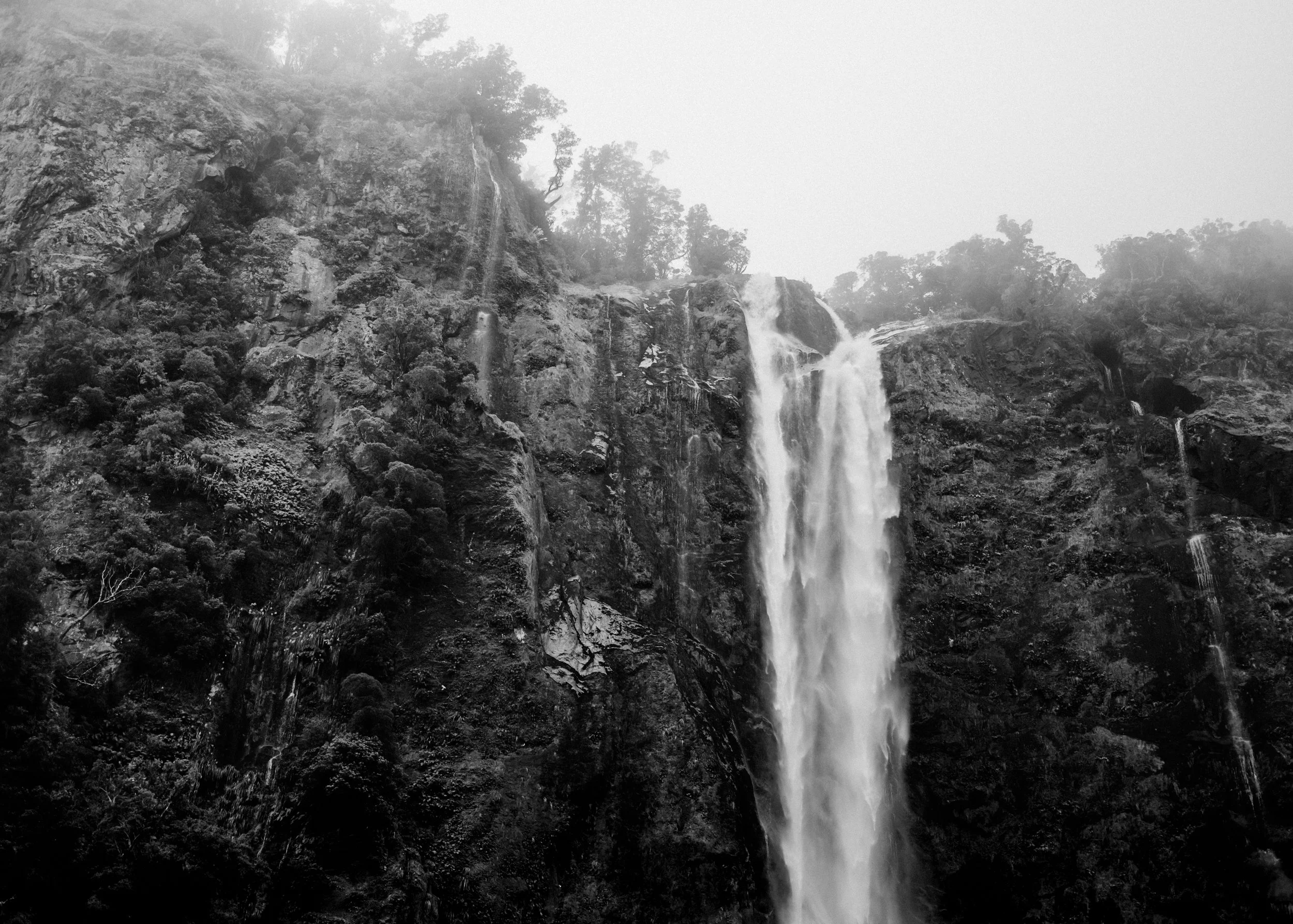 Waterfall Milford Sound New Zealand