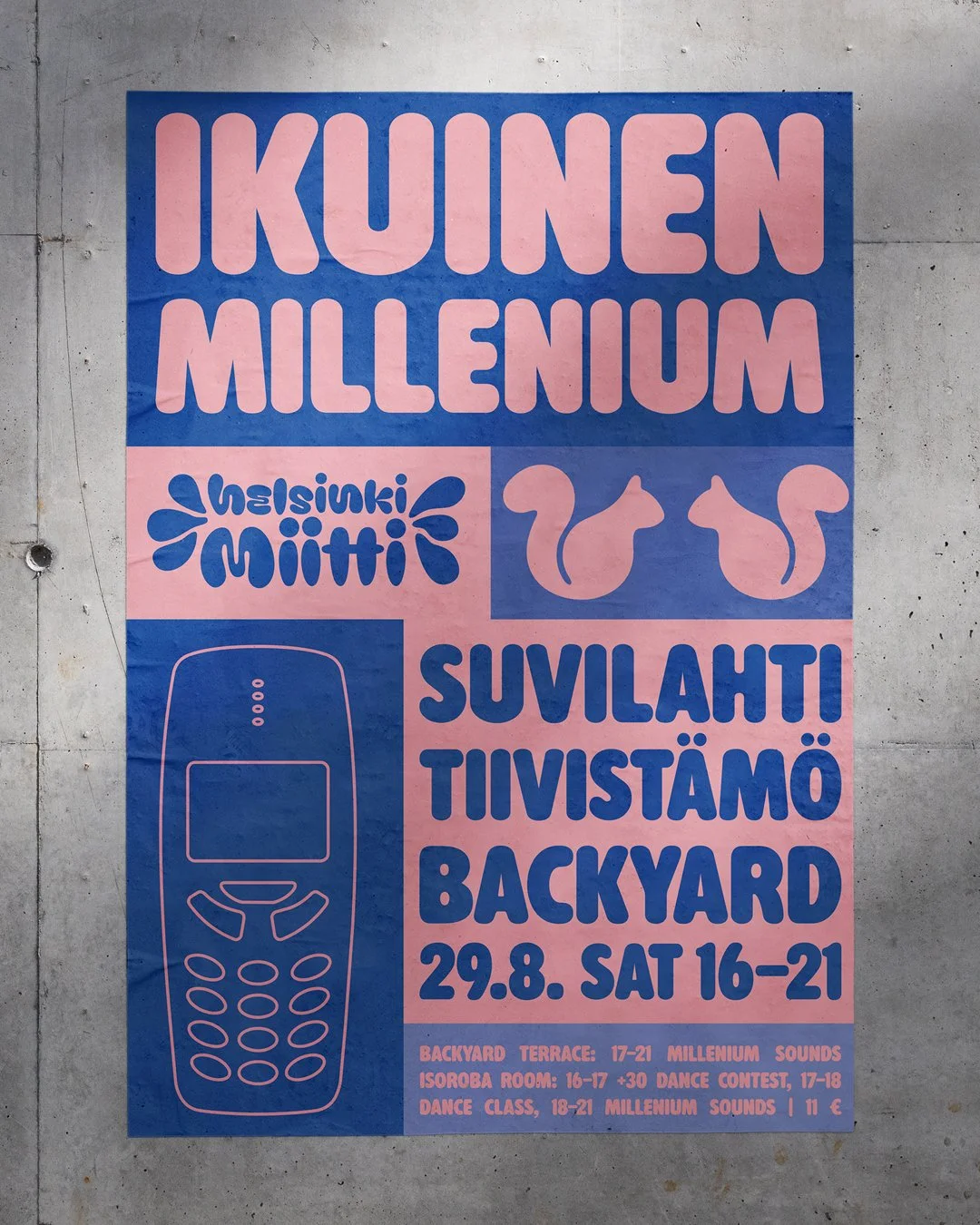 💿📼 Some of my recent graphic design work &mdash; 90's flashback! Bursty logo, Y2K colors, millennium symbols, that 2000&rsquo;s energy! ✨

Made for Helsinkimiitti&rsquo;s Ikuinen Millenium event this Saturday 29.8. at Suvilahti @tiivistamo Backyard