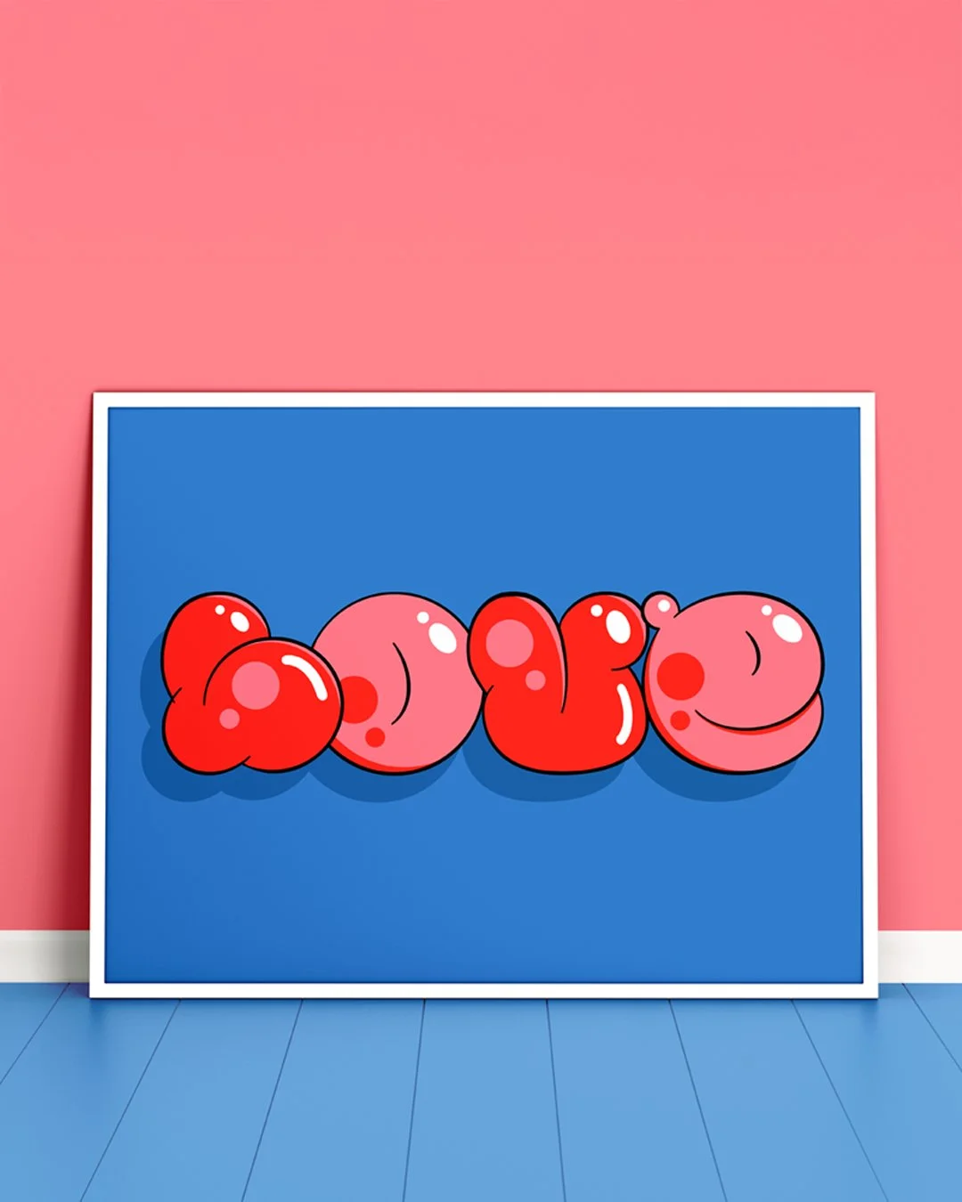 LOVE A2 fine art print by Superflinda, from the original Bubbleset 28-letter bubble alphabet.