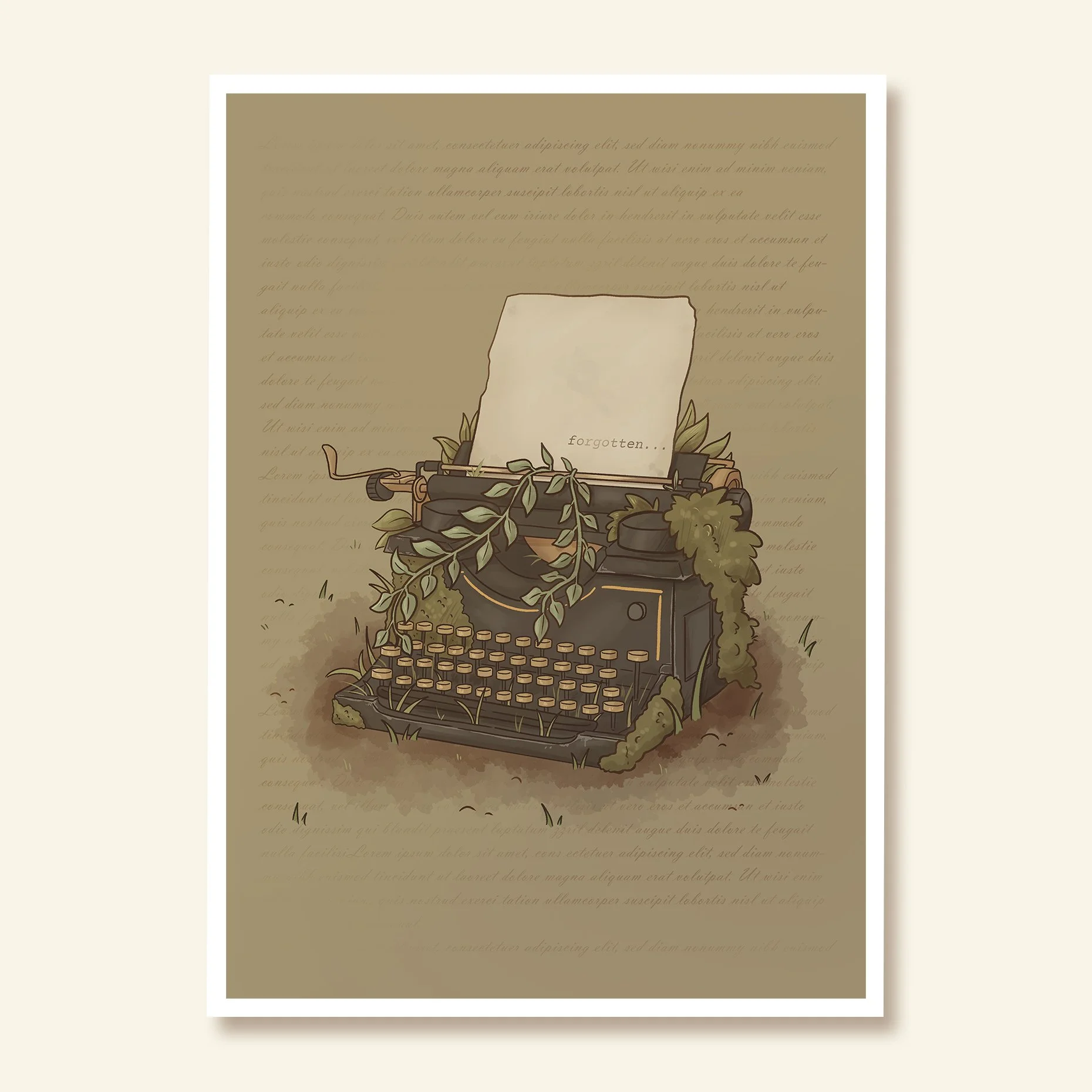 The Forgotten typewriter - Art print