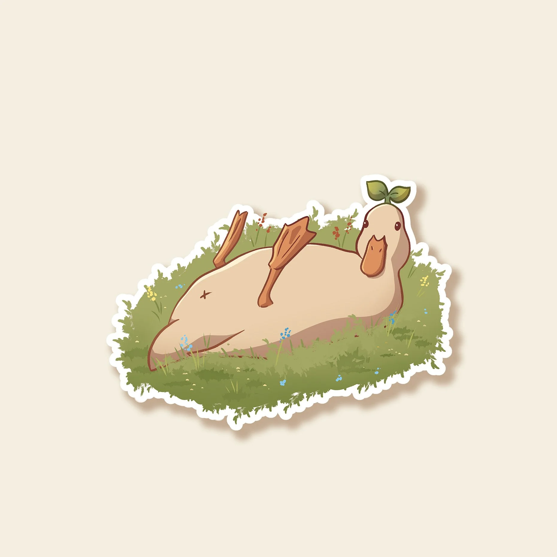 Laying Duck - Sticker