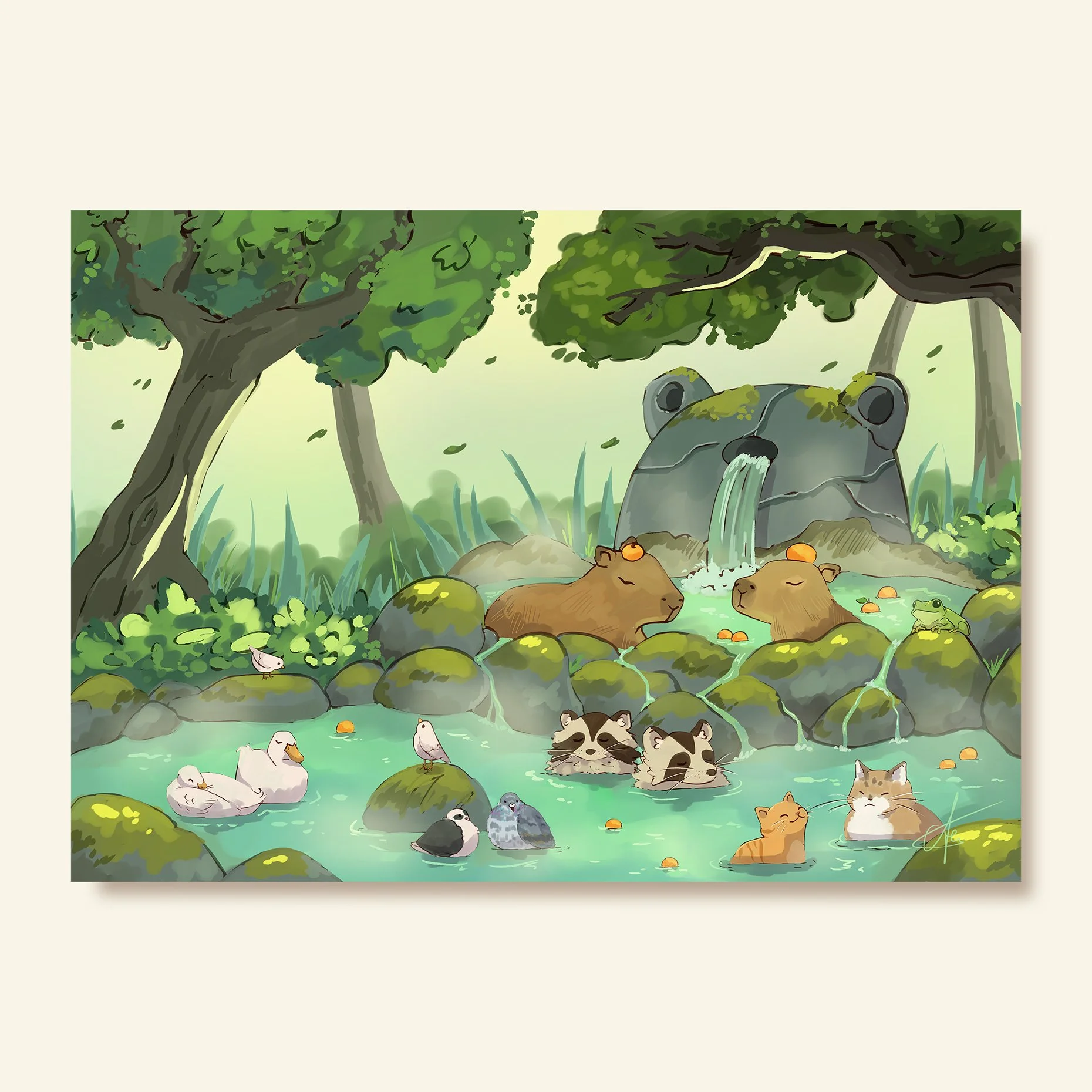 Critter Hot Spring - Art print