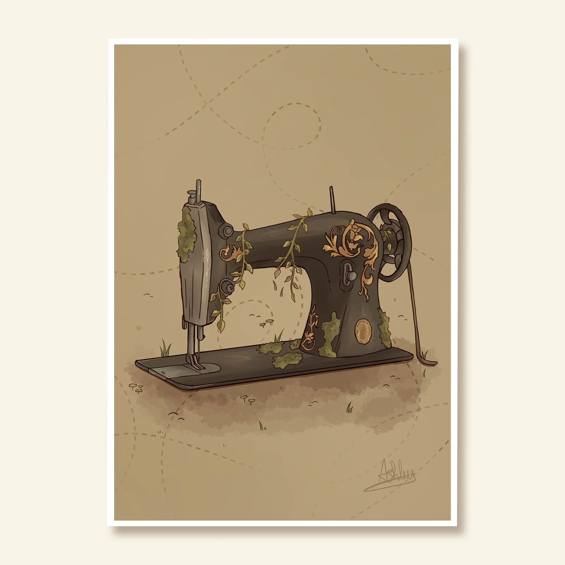 The lost sewing machine - Art print