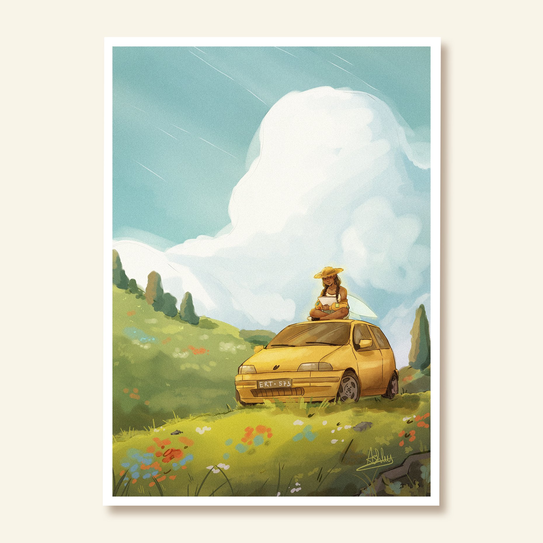 Artist in the mountains - Art print
