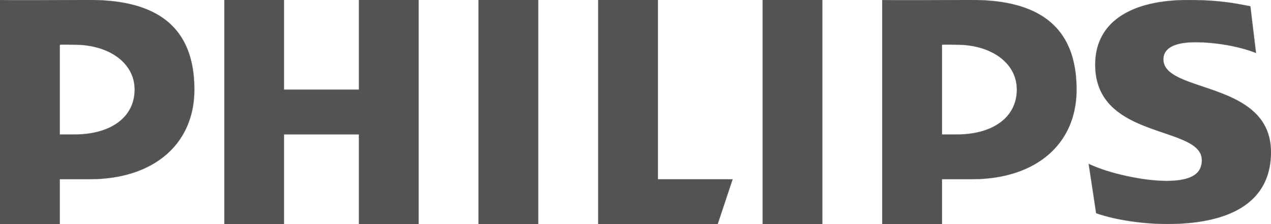 Large gray text on a black background spelling 'PHILIPS'.