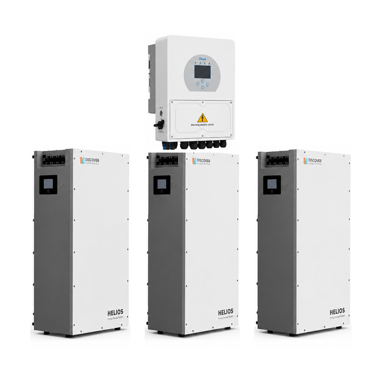 PowerStore 48kW — Deye inverter and three Discover HELIOS batteries