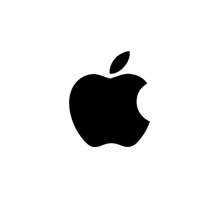 Apple logo in black