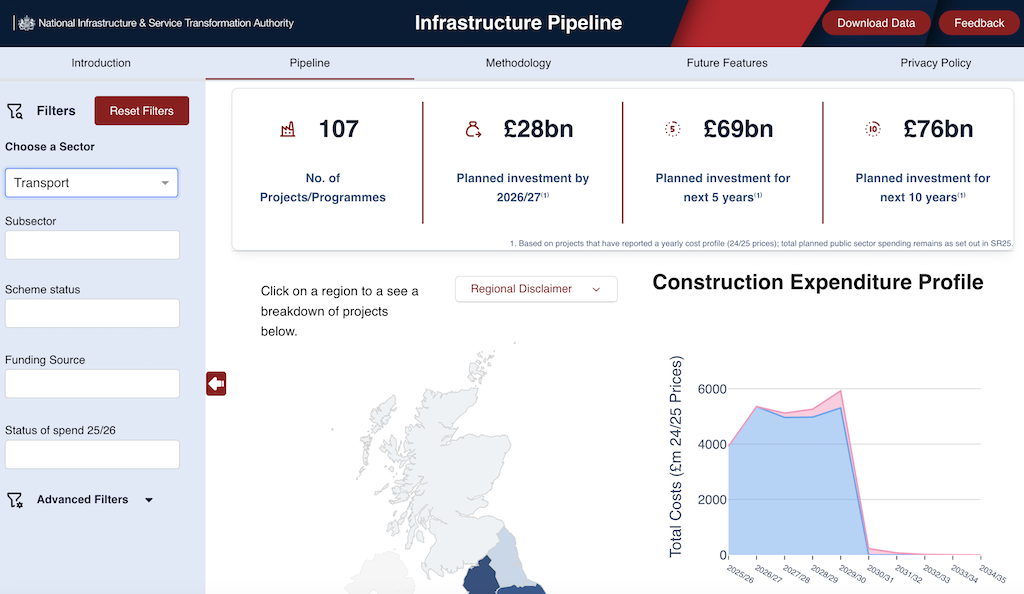 Revamped Infrastructure Pipeline offers long-term clarity and certainty with real-time updates