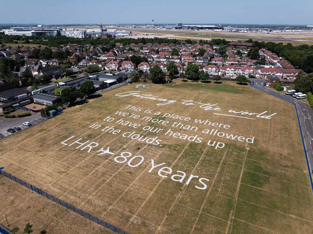 Heathrow appoints poet in residence and marks 80th anniversary with poem visible from the air