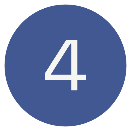 white number 4 on blue circle background