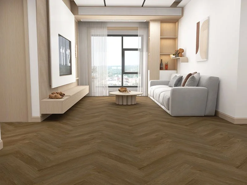 APOLLO OAK SMOKED full installation against light furniture