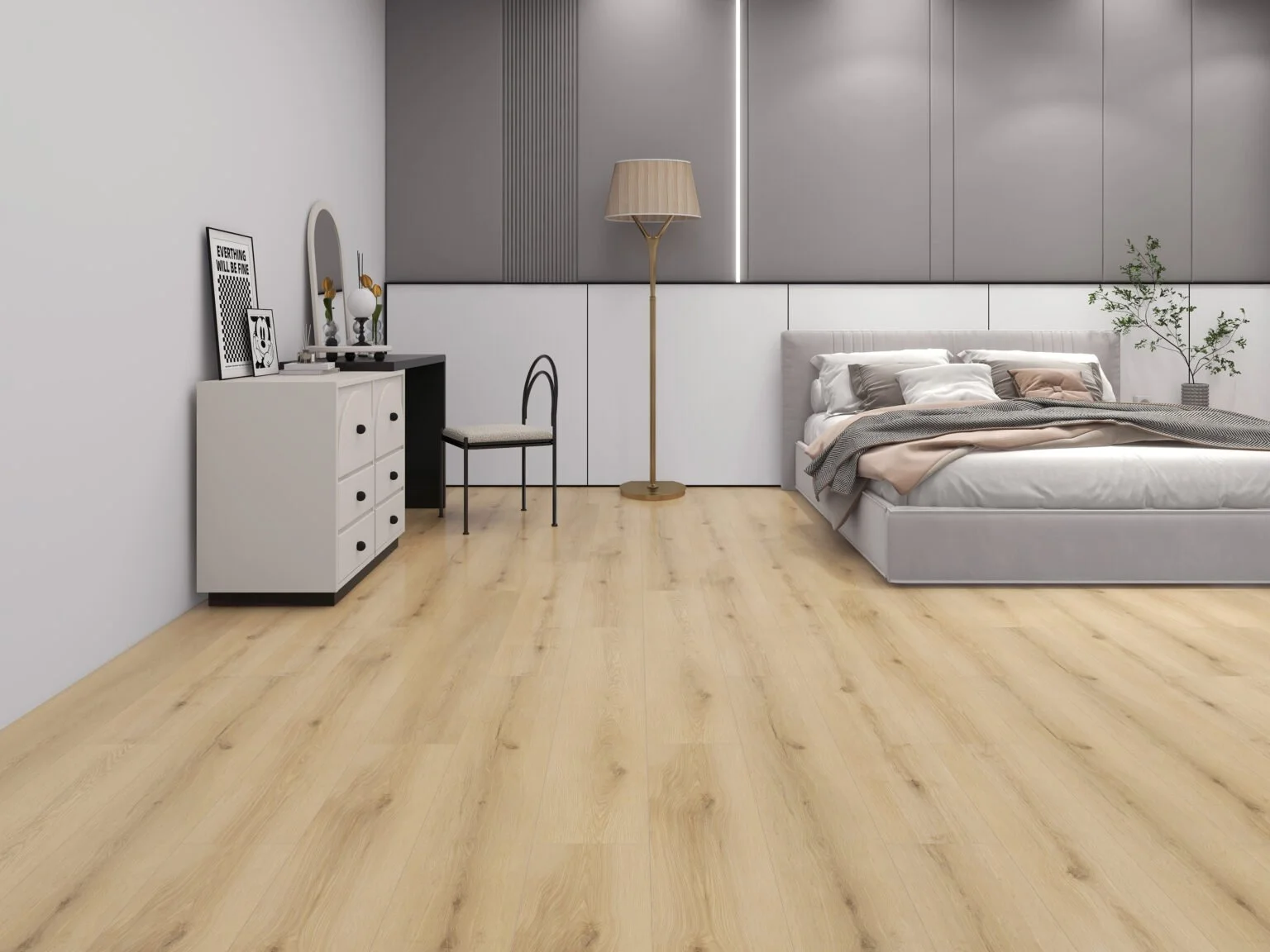 Galleria laminate fitted under bed and cabinets