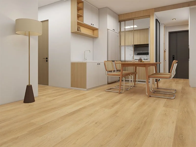 PLANK-ARTEMIS-OAK-BEIGE installed in a Scandinavian style kitchen