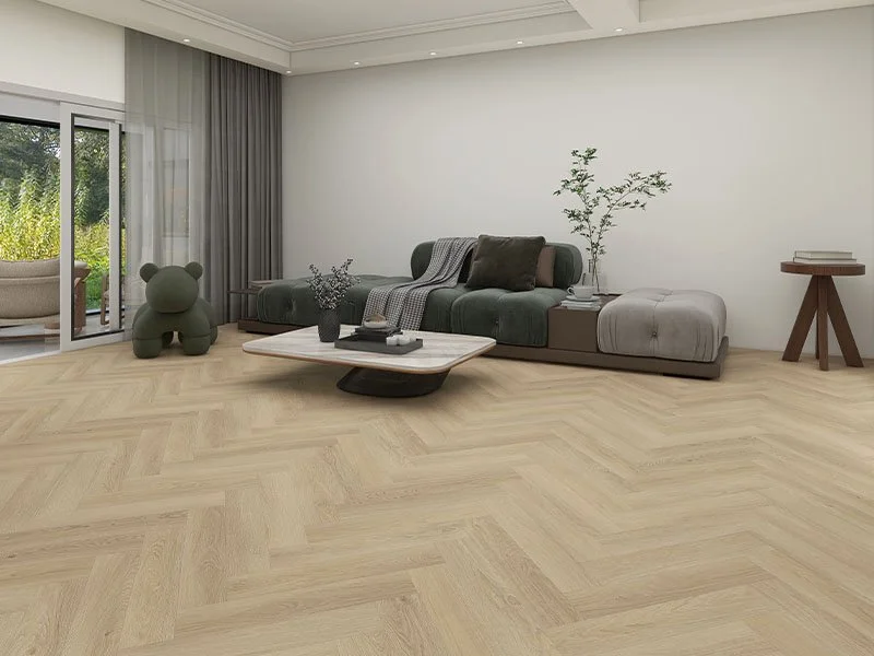 Olympus Pro 7.0 Spartan Oak SPC herringbone flooring 100x600mm installed