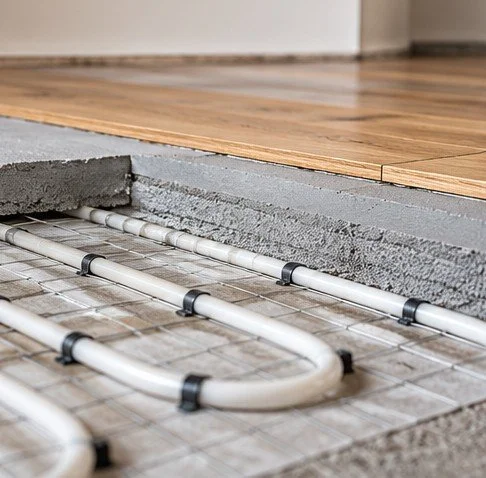Wood flooring with underfloor heating