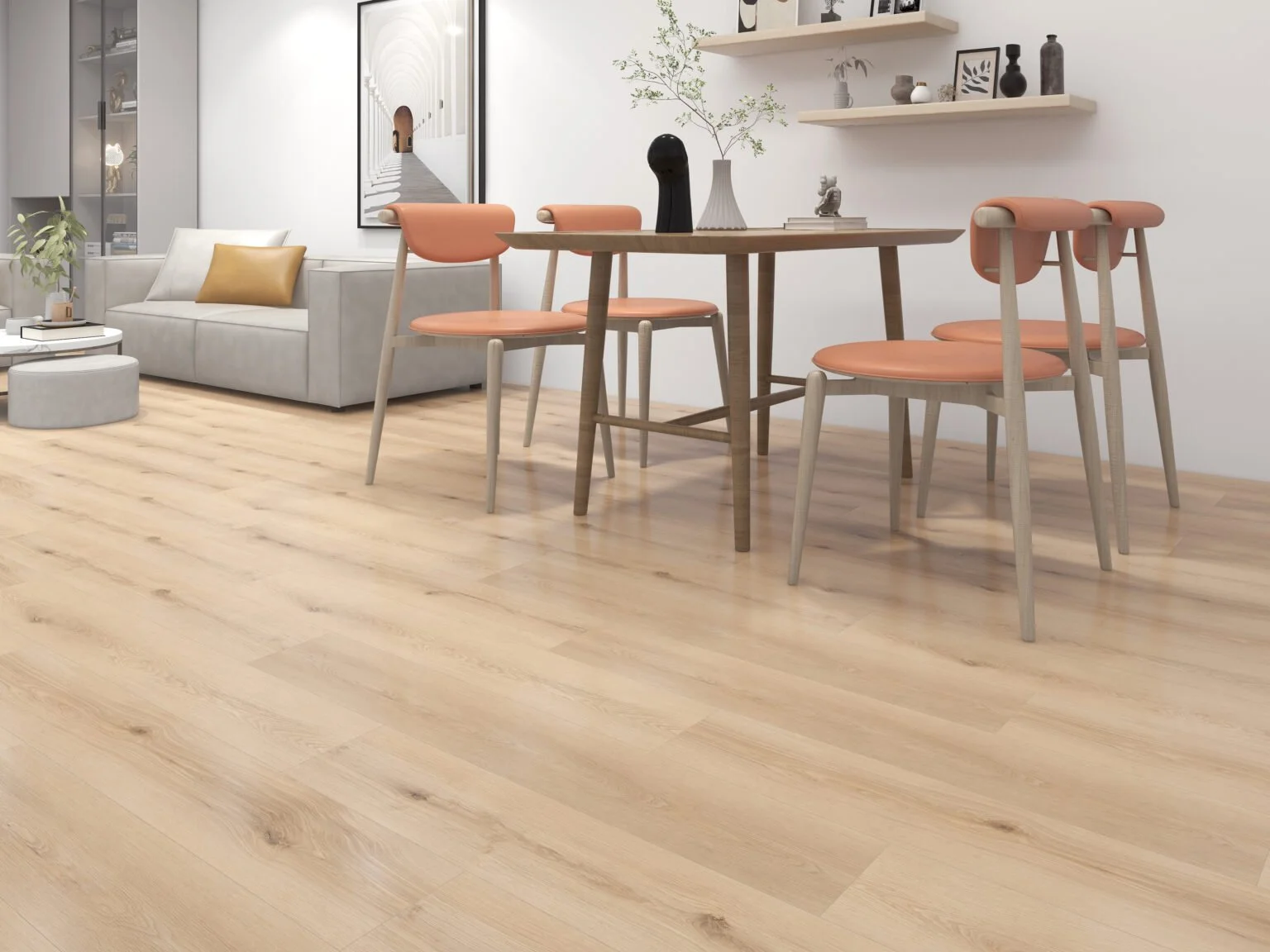 Monte-Oak laminate installed around work desk