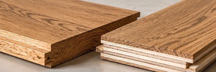 Solid and engineered wood, side by side