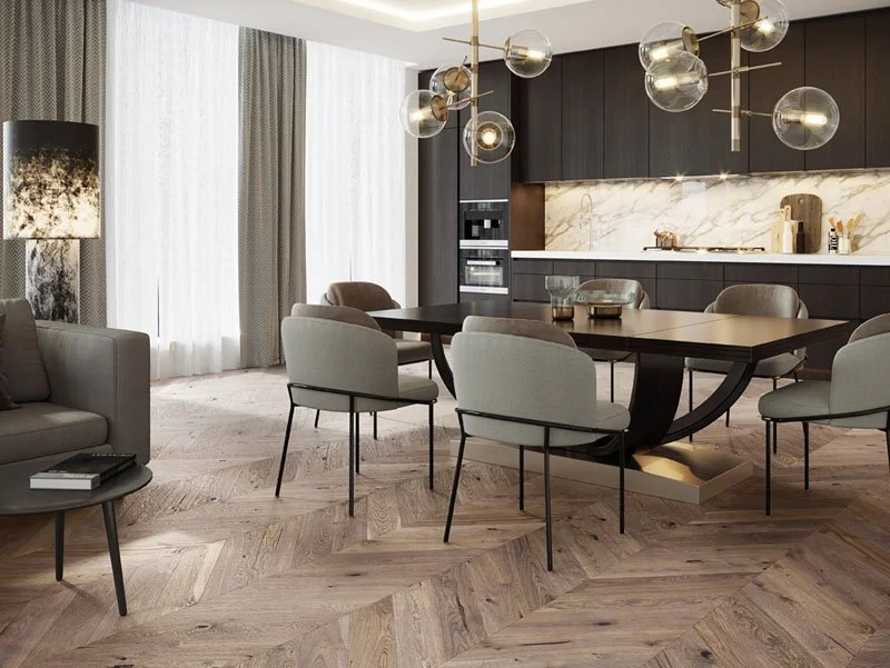 Whiteriver Barista Oak Serene Chevron installed in Leeds