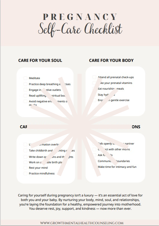 Pregnancy Self-Care Checklist