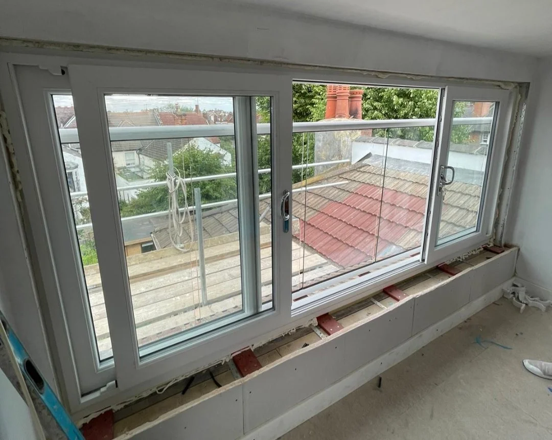Aluminium Juliet Balcony & Energy Efficient uPVC Sliding Window Supplied & Fitted in Crouch End