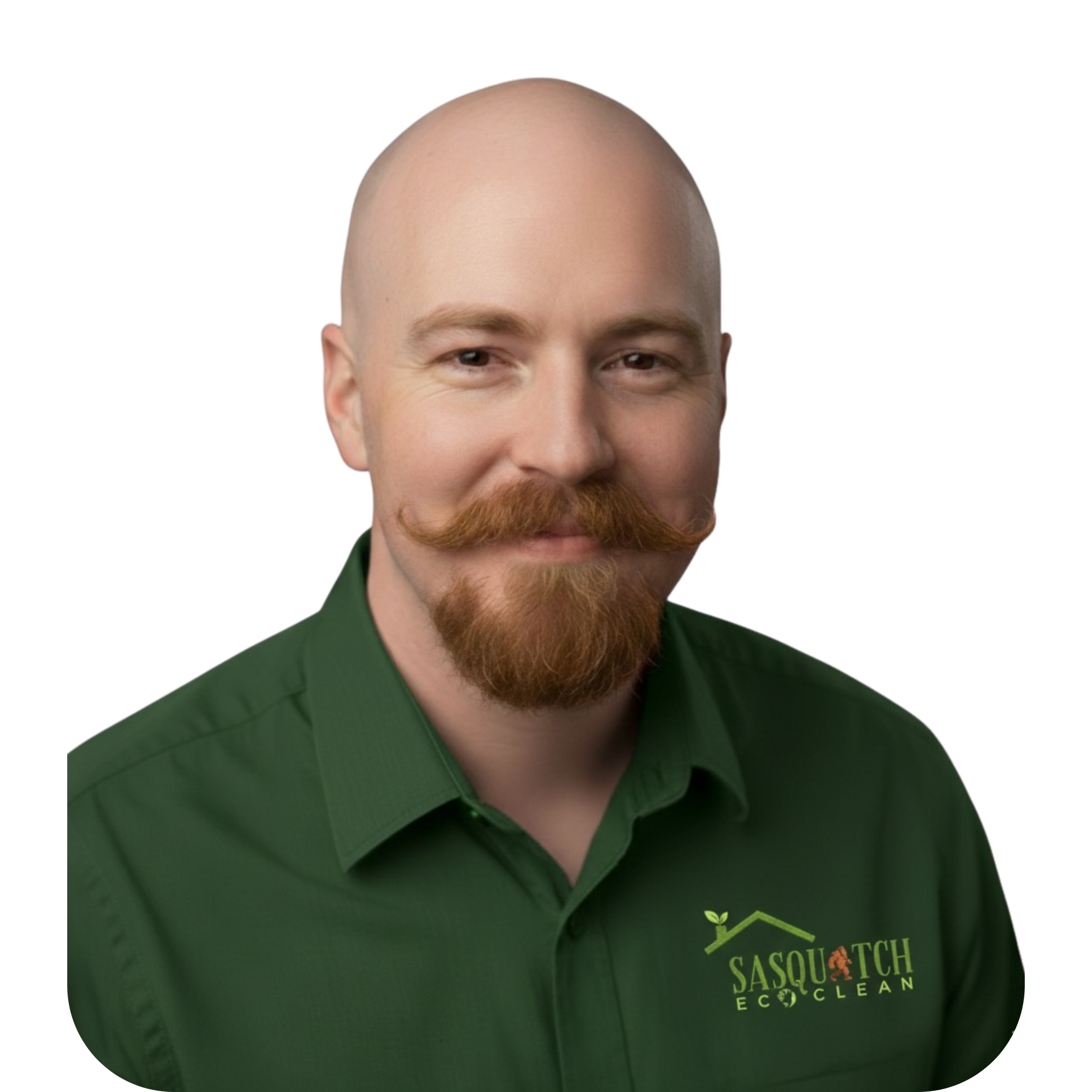 Headshot of Ray Duncan, owner of Sasquatch Eco Clean wearing green shirt and smiling.