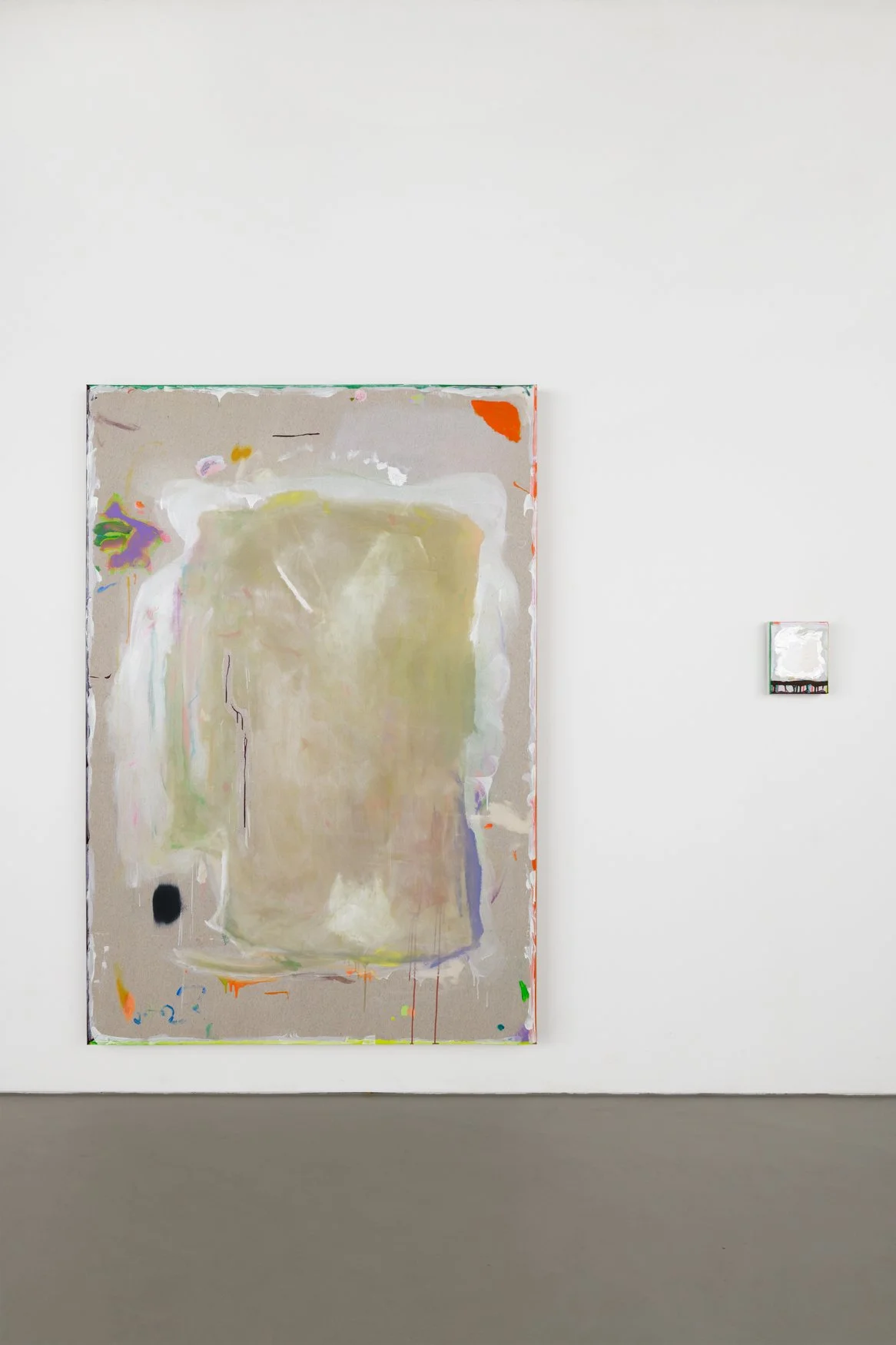 220 clear linen, 2024, Préparation polymérique, peinture acrylique, peinture vinylique, colorant, pigment, mica et résine sur toile de lin, Polymeric preparation, acrylic paint, vinylic paint, dye, pigment, mica and resin on linen fabric, 220 x 150 x